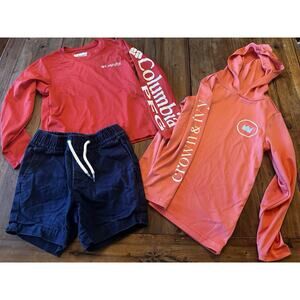 Boys Water Swim Shirts Lot Of 2 Columbia Crown & Ivy Size 4 Gap Shorts Size XS